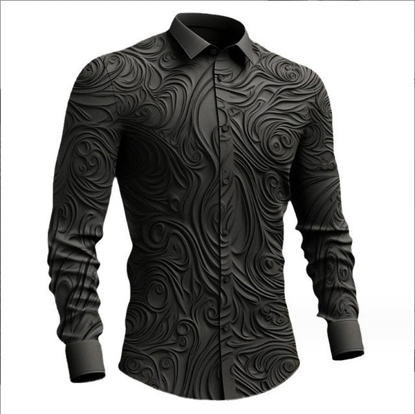 Totem Retro Gothic Outdoor Street Flanging Long Sleeve Shirt